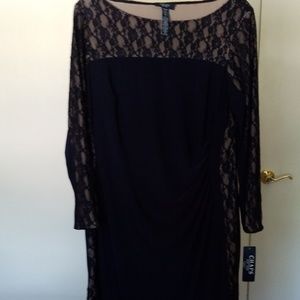 Navy blue long sleeves dress